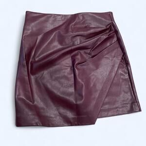 burgundy faux leather skirt. dynamite size medium